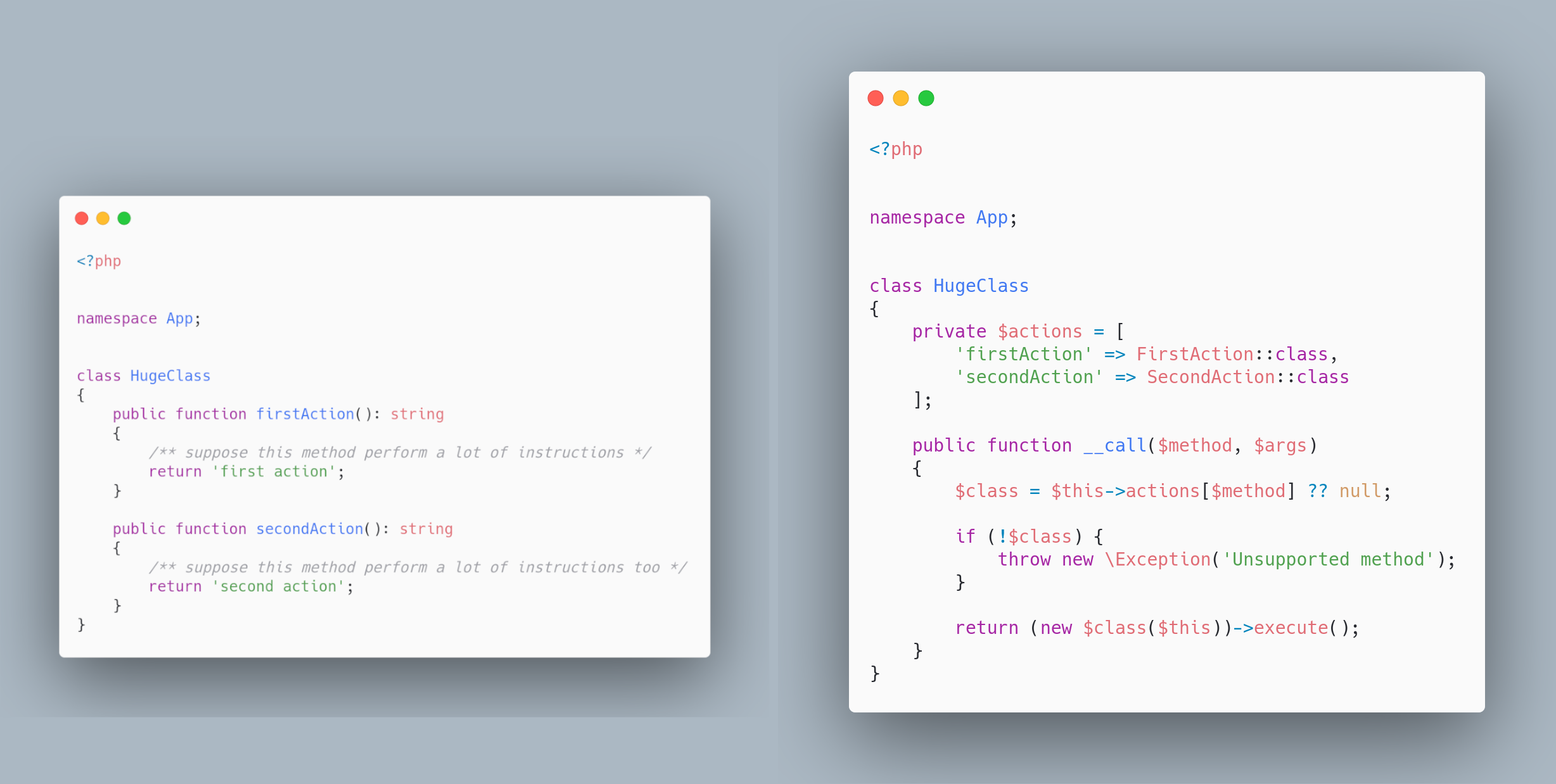 Refactor long methods to method classes